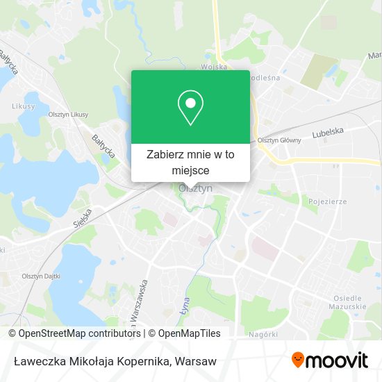 Mapa Ławeczka Mikołaja Kopernika