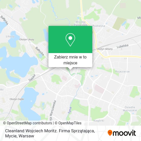 Mapa Cleanland Wojciech Moritz. Firma Sprzątająca, Mycie