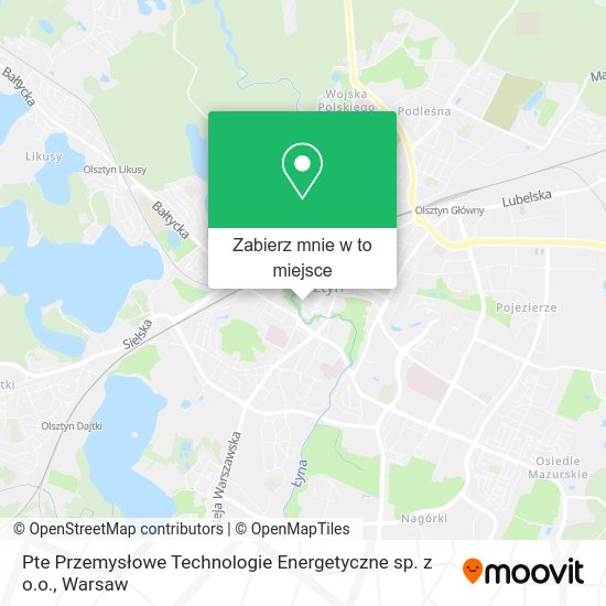 Mapa Pte Przemysłowe Technologie Energetyczne sp. z o.o.