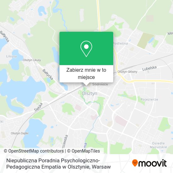 Mapa Niepubliczna Poradnia Psychologiczno-Pedagogiczna Empatia w Olsztynie