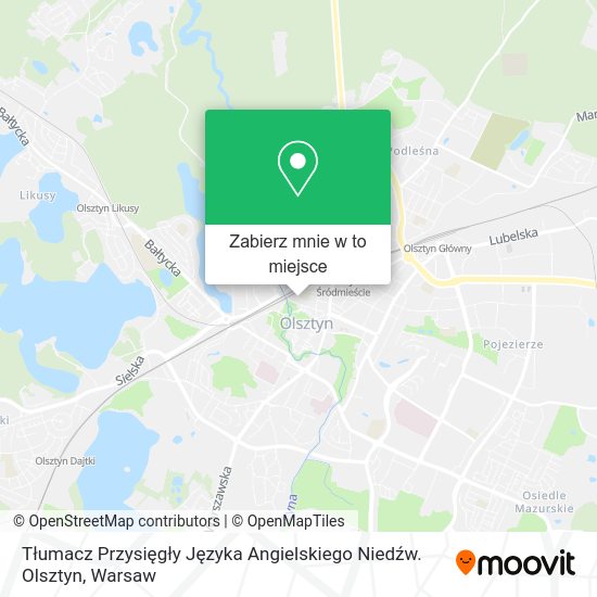 Mapa Tłumacz Przysięgły Języka Angielskiego Niedźw. Olsztyn