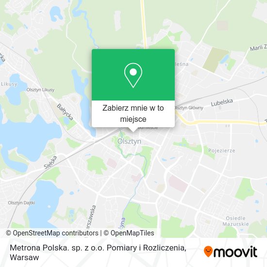 Mapa Metrona Polska. sp. z o.o. Pomiary i Rozliczenia