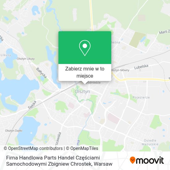 Mapa Firna Handlowa Parts Handel Częściami Samochodowymi Zbigniew Chrostek