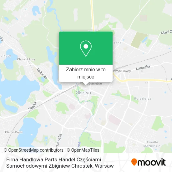 Mapa Firna Handlowa Parts Handel Częściami Samochodowymi Zbigniew Chrostek
