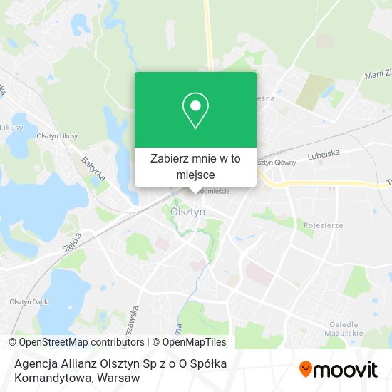 Mapa Agencja Allianz Olsztyn Sp z o O Spółka Komandytowa