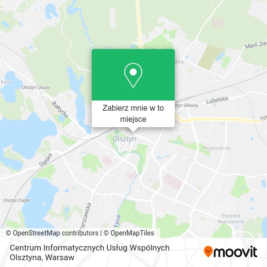 Mapa Centrum Informatycznych Usług Wspólnych Olsztyna