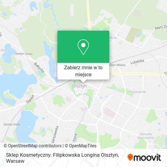 Mapa Sklep Kosmetyczny. Filipkowska Longina Olsztyn