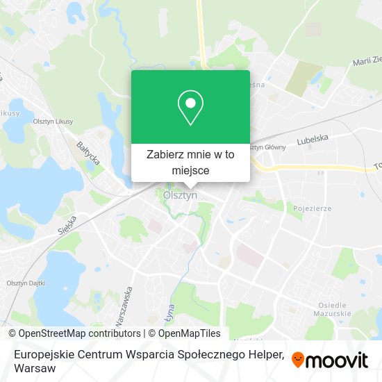 Mapa Europejskie Centrum Wsparcia Społecznego Helper