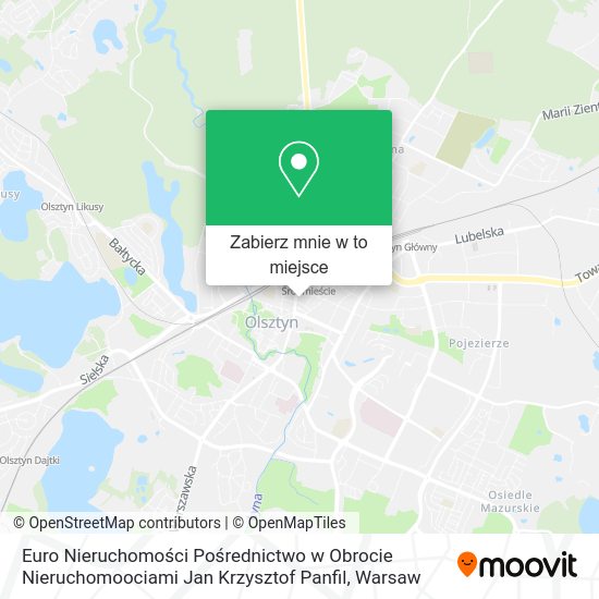 Mapa Euro Nieruchomości Pośrednictwo w Obrocie Nieruchomoociami Jan Krzysztof Panfil