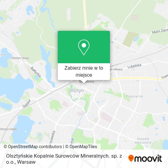 Mapa Olsztyńskie Kopalnie Surowców Mineralnych. sp. z o.o.