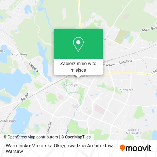 Mapa Warmińsko-Mazurska Okręgowa Izba Architektów