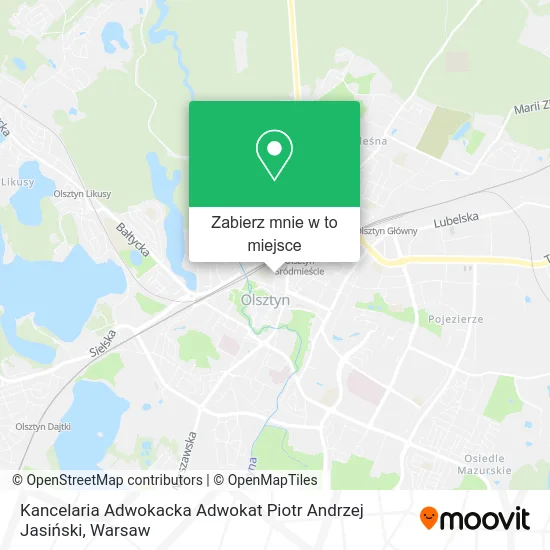 Mapa Kancelaria Adwokacka Adwokat Piotr Andrzej Jasiński