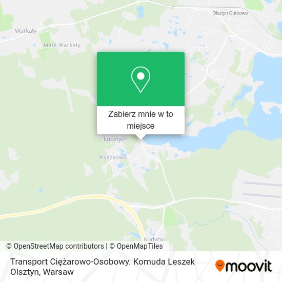 Mapa Transport Ciężarowo-Osobowy. Komuda Leszek Olsztyn