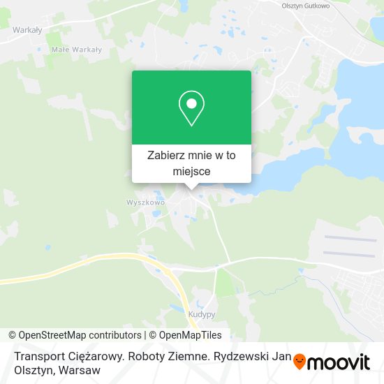 Mapa Transport Ciężarowy. Roboty Ziemne. Rydzewski Jan Olsztyn