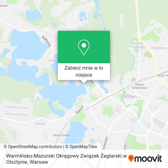 Mapa Warmińsko-Mazurski Okręgowy Związek Żeglarski w Olsztynie