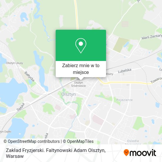 Mapa Zakład Fryzjerski. Faltynowski Adam Olsztyn