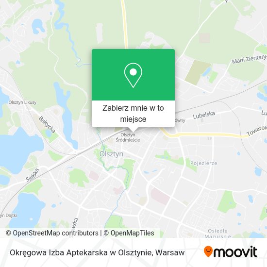 Mapa Okręgowa Izba Aptekarska w Olsztynie