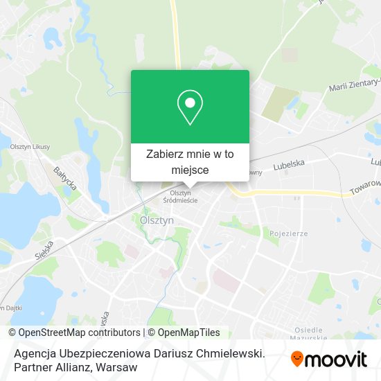 Mapa Agencja Ubezpieczeniowa Dariusz Chmielewski. Partner Allianz