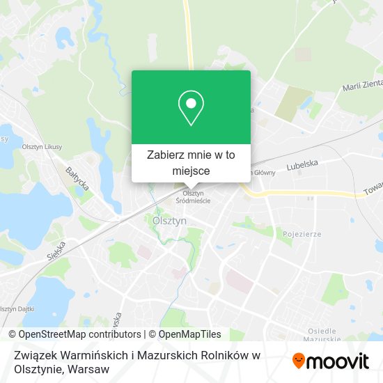 Mapa Związek Warmińskich i Mazurskich Rolników w Olsztynie