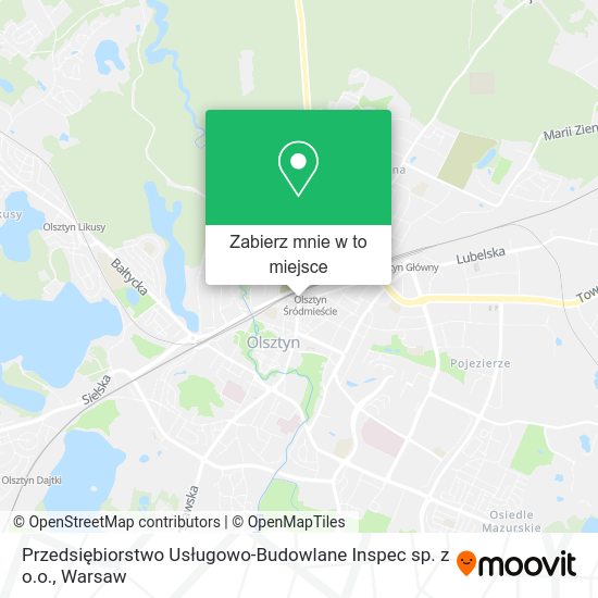 Mapa Przedsiębiorstwo Usługowo-Budowlane Inspec sp. z o.o.