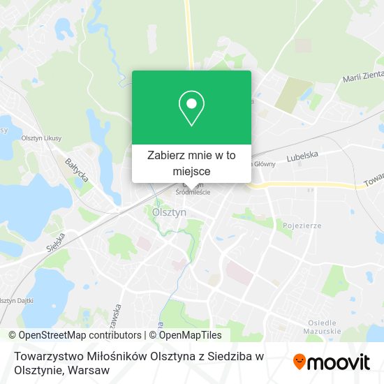 Mapa Towarzystwo Miłośników Olsztyna z Siedziba w Olsztynie