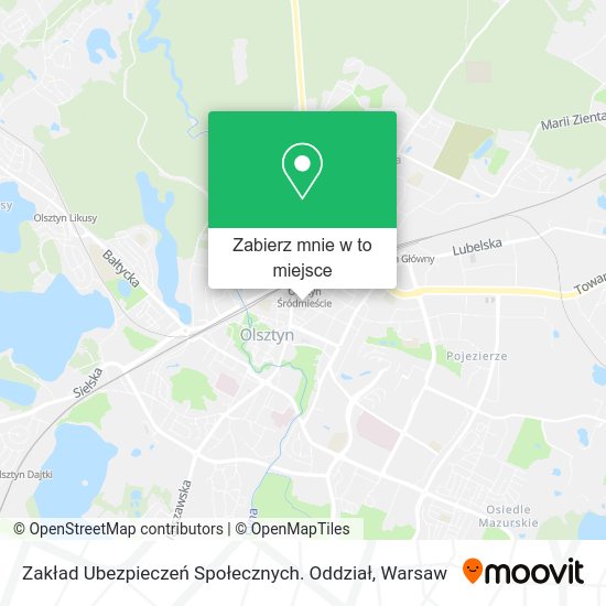 Mapa Zakład Ubezpieczeń Społecznych. Oddział