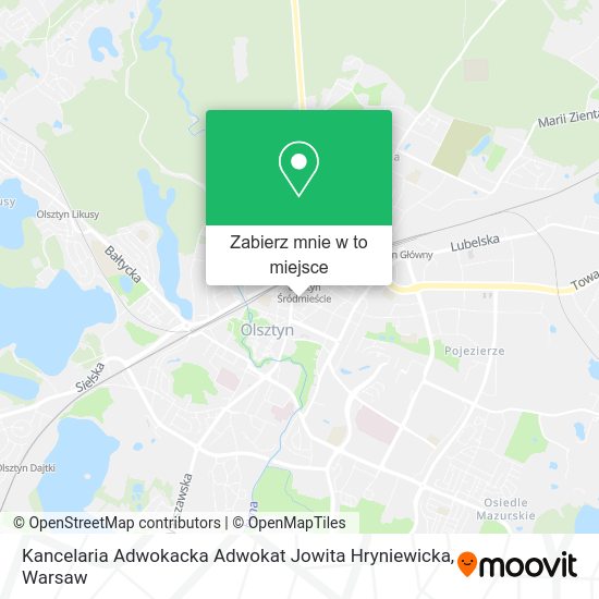 Mapa Kancelaria Adwokacka Adwokat Jowita Hryniewicka