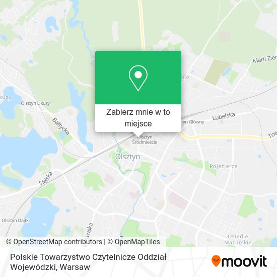 Mapa Polskie Towarzystwo Czytelnicze Oddział Wojewódzki