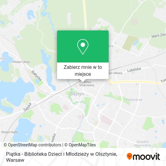 Mapa Piątka - Biblioteka Dzieci i Młodzieży w Olsztynie