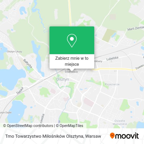 Mapa Tmo Towarzystwo Miłośników Olsztyna