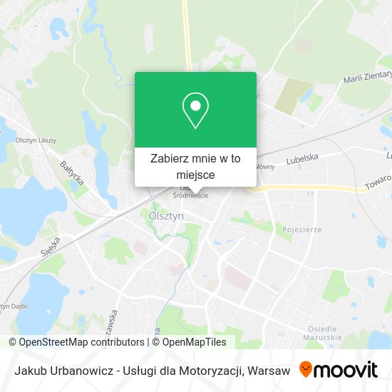 Mapa Jakub Urbanowicz - Usługi dla Motoryzacji