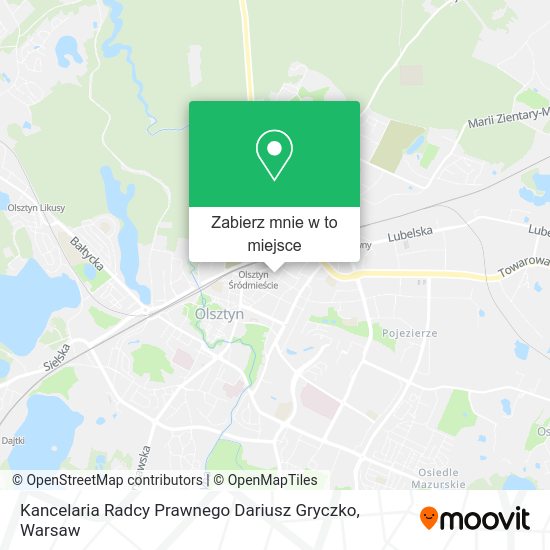 Mapa Kancelaria Radcy Prawnego Dariusz Gryczko