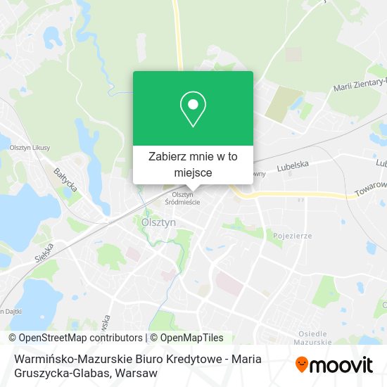 Mapa Warmińsko-Mazurskie Biuro Kredytowe - Maria Gruszycka-Glabas