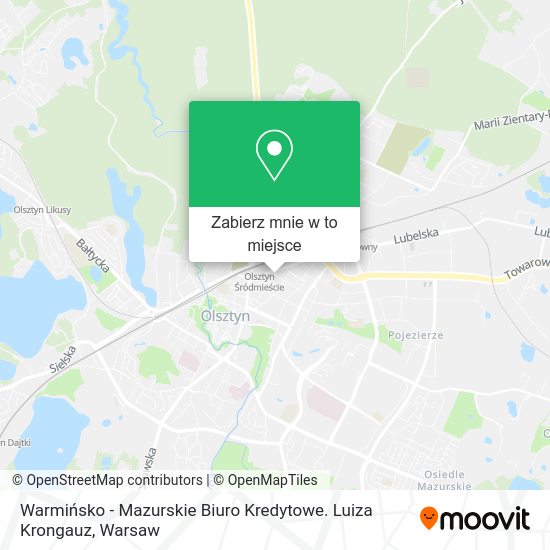 Mapa Warmińsko - Mazurskie Biuro Kredytowe. Luiza Krongauz