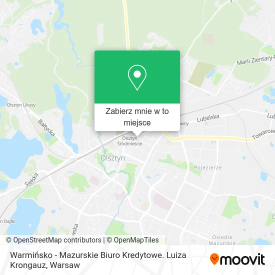 Mapa Warmińsko - Mazurskie Biuro Kredytowe. Luiza Krongauz