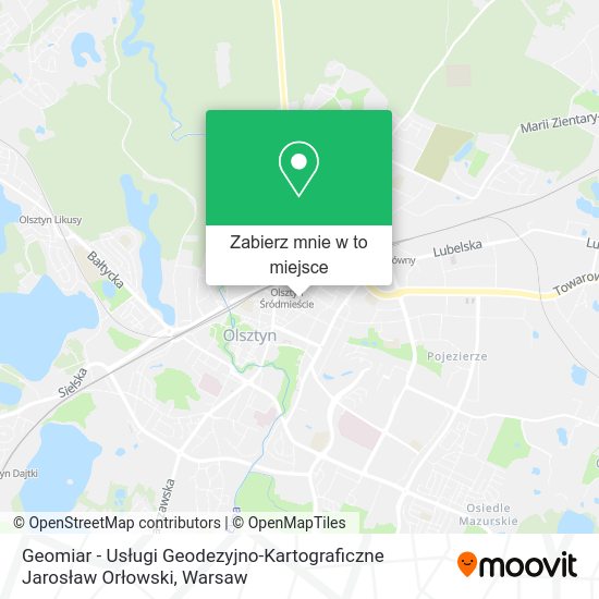 Mapa Geomiar - Usługi Geodezyjno-Kartograficzne Jarosław Orłowski