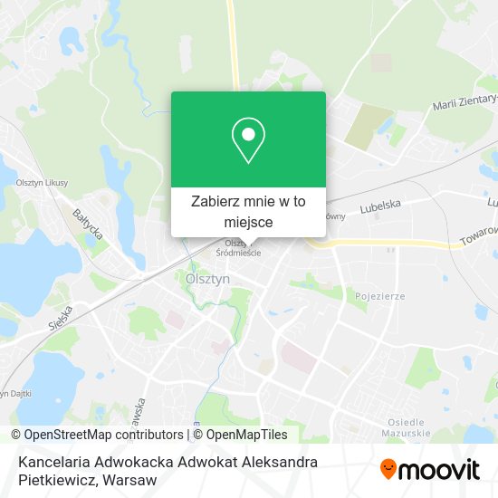 Mapa Kancelaria Adwokacka Adwokat Aleksandra Pietkiewicz