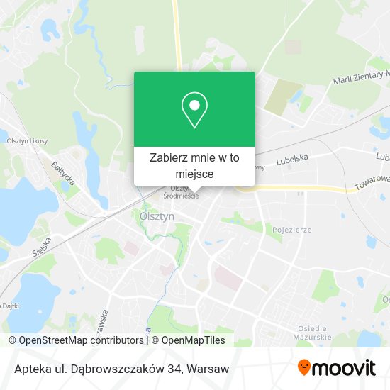 Mapa Apteka ul. Dąbrowszczaków 34