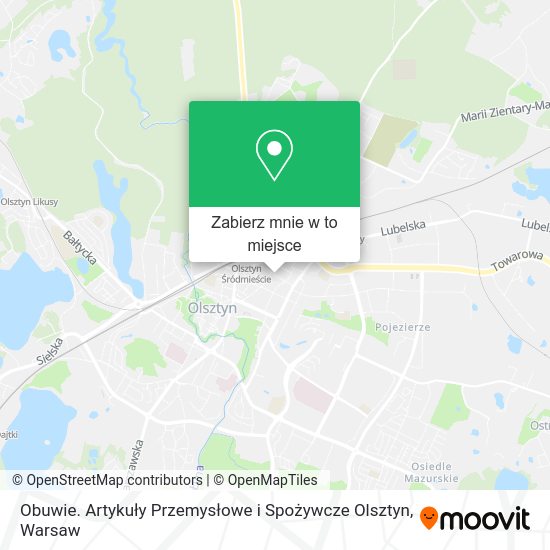 Mapa Obuwie. Artykuły Przemysłowe i Spożywcze Olsztyn