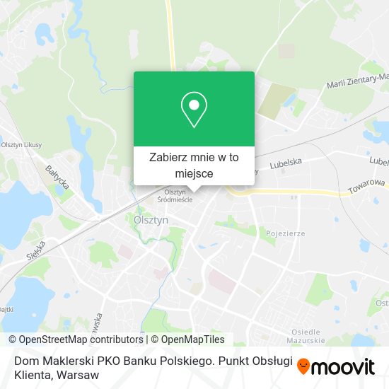 Mapa Dom Maklerski PKO Banku Polskiego. Punkt Obsługi Klienta