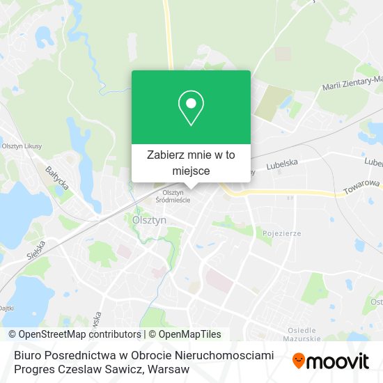 Mapa Biuro Posrednictwa w Obrocie Nieruchomosciami Progres Czeslaw Sawicz