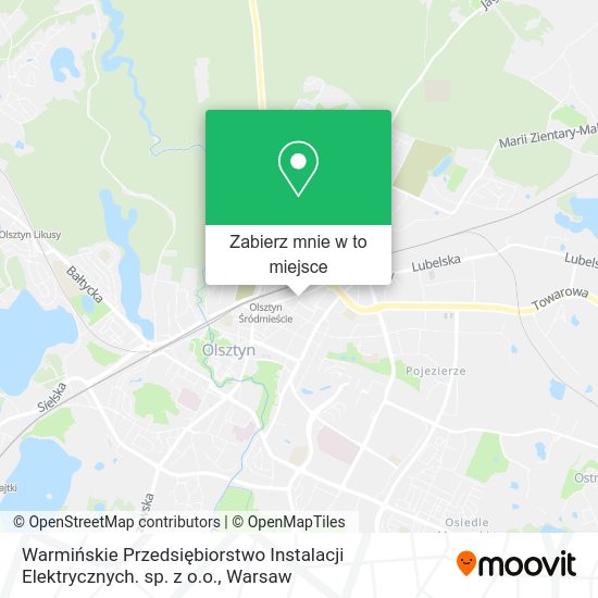 Mapa Warmińskie Przedsiębiorstwo Instalacji Elektrycznych. sp. z o.o.