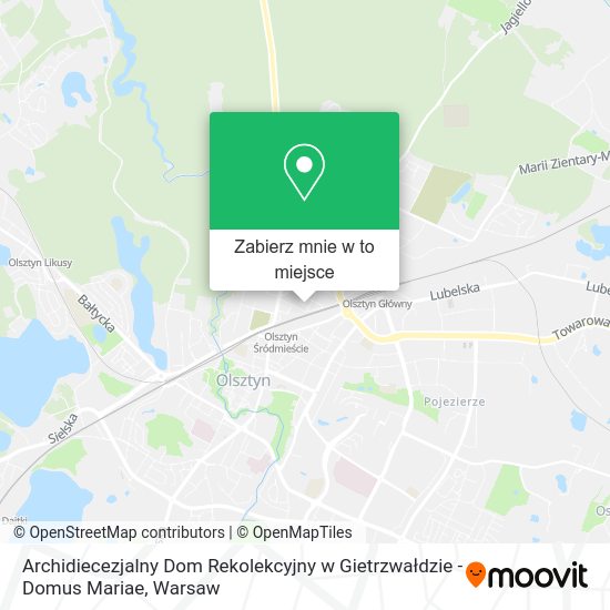 Mapa Archidiecezjalny Dom Rekolekcyjny w Gietrzwałdzie - Domus Mariae