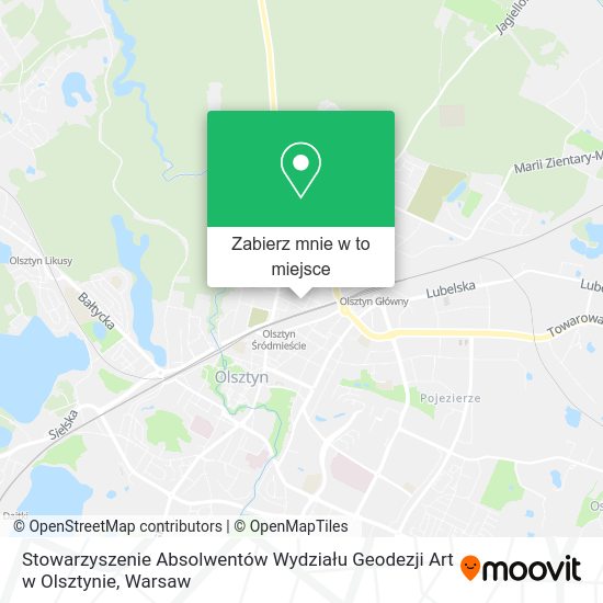 Mapa Stowarzyszenie Absolwentów Wydziału Geodezji Art w Olsztynie