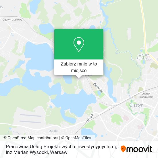 Mapa Pracownia Usług Projektowych i Inwestycyjnych mgr Inż Marian Wysocki