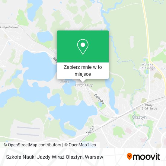 Mapa Szkoła Nauki Jazdy Wiraż Olsztyn