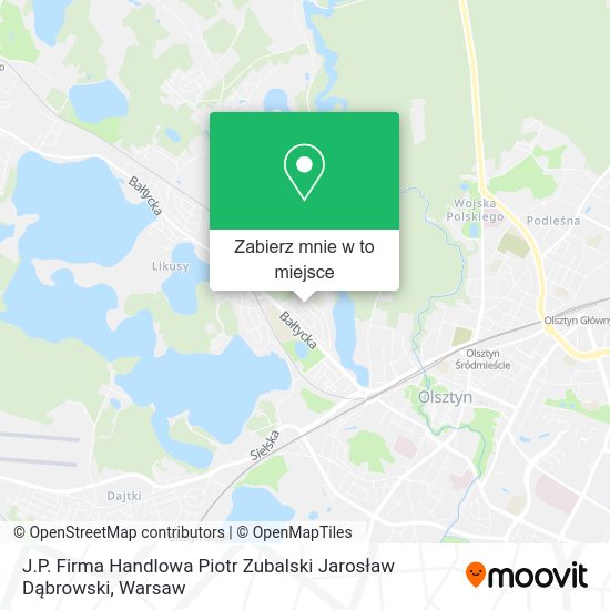 Mapa J.P. Firma Handlowa Piotr Zubalski Jarosław Dąbrowski