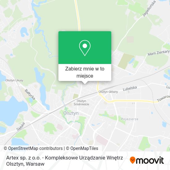 Mapa Artex sp. z o.o. - Kompleksowe Urządzanie Wnętrz Olsztyn