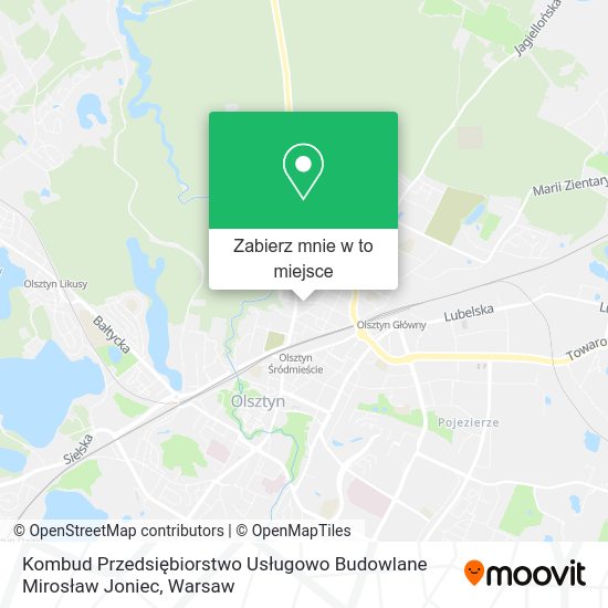 Mapa Kombud Przedsiębiorstwo Usługowo Budowlane Mirosław Joniec