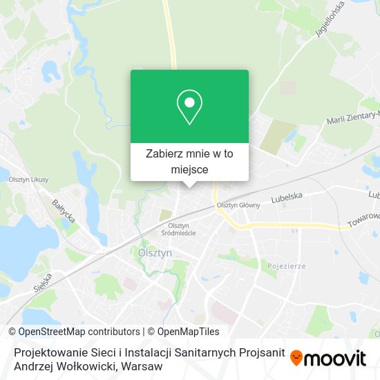 Mapa Projektowanie Sieci i Instalacji Sanitarnych Projsanit Andrzej Wołkowicki